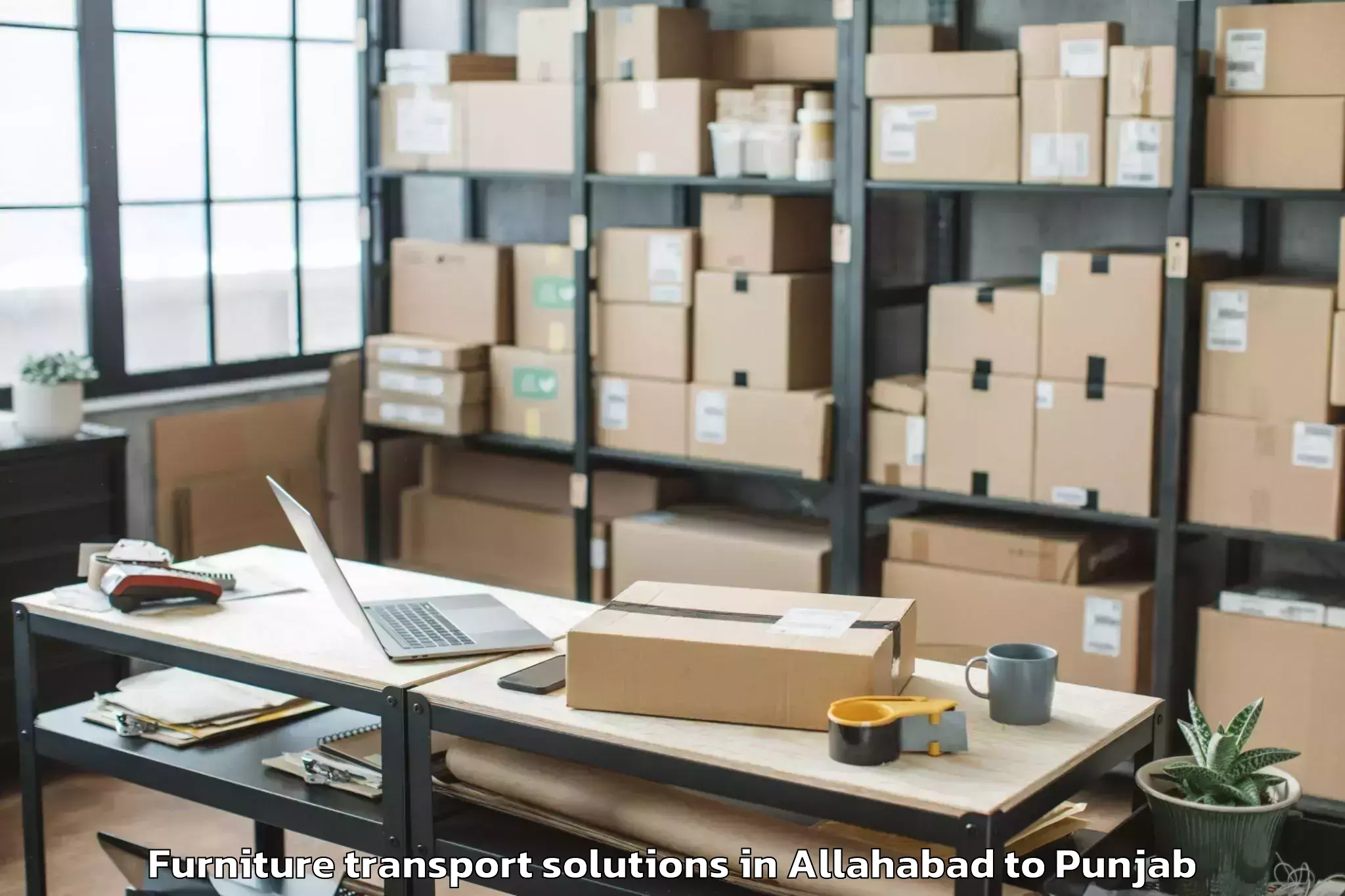 Reliable Allahabad to Dera Baba Nanak Furniture Transport Solutions